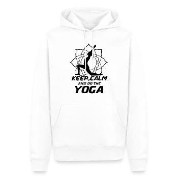 Keep calm and do Yoga - Männer Premium Bio Hoodie - Weiß - Vorne - Nico (187cm)