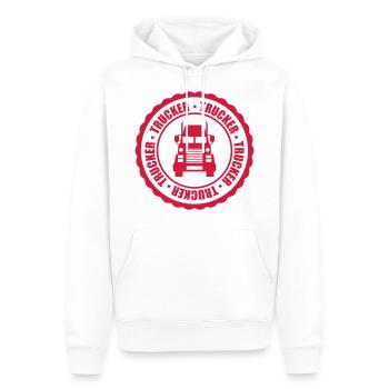 kreis trucker stempel rund truck lkw lastwagen fer - Männer Premium Bio Hoodie - Weiß - Vorne - Nico (187cm)