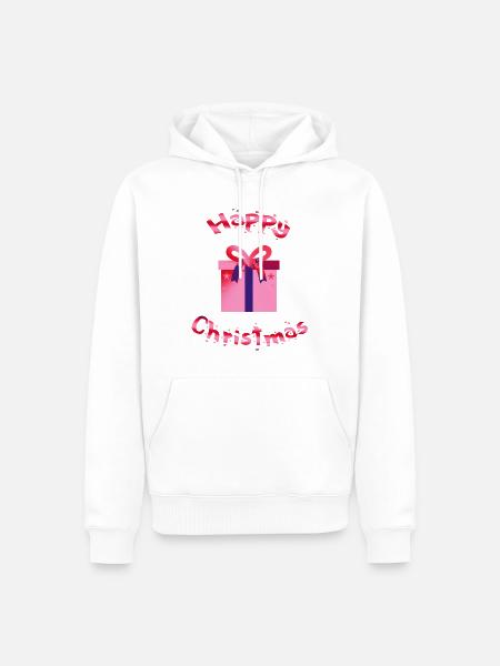 Weihnachtsgeschenk Happy Christmas - Männer Premium Bio Hoodie - Weiß