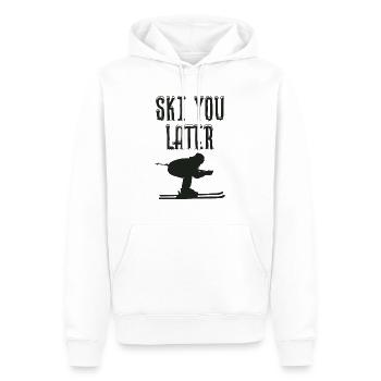 Ski You plus tard sur les pistes - Sweat à capuche Premium bio Homme - blanc - Devant - Nico (187cm)
