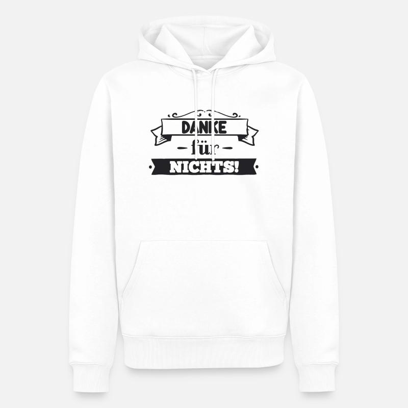Merci pour rien Slogan - Sweat à capuche Premium bio Homme - blanc
