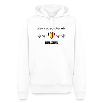 Belgien - Männer Premium Bio Hoodie - Weiß - Vorne - Nico (187cm)