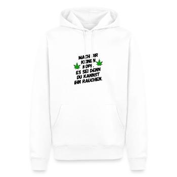 Cannabis Gras kiffen Weed Kiffer Geschenkidee - Männer Premium Bio Hoodie - Weiß - Vorne - Nico (187cm)