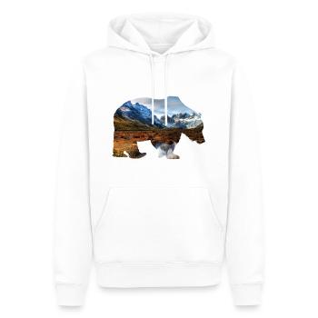 Bear mountains - Men’s Premium Organic Hoodie - white - Front - Nico (187cm)