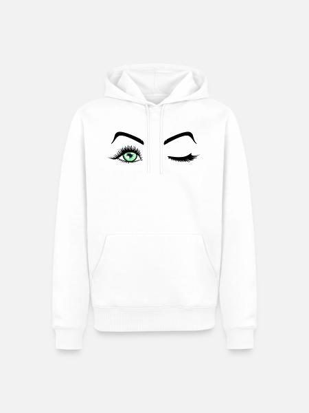 Beauty Eyes Eyelashes - Men’s Premium Organic Hoodie - white