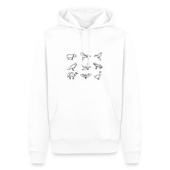 Origami Tiere Animals - Männer Premium Bio Hoodie - Weiß - Vorne - Nico (187cm)