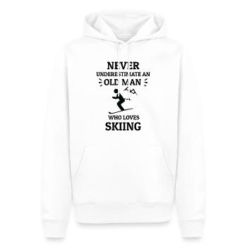 SKIING OLD MAN - Männer Premium Bio Hoodie - Weiß - Vorne - Nico (187cm)