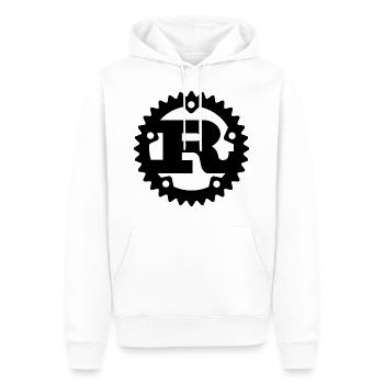 R-Gear Bitcoin Logo - Sweat à capuche Premium bio Homme - blanc - Devant - Nico (187cm)