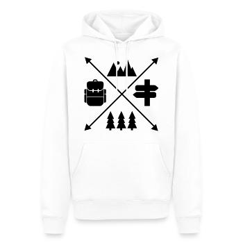 wander - Men’s Premium Organic Hoodie - white - Front - Nico (187cm)