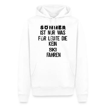 L'été est réservé aux personnes qui ne skient pas - Sweat à capuche Premium bio Homme - blanc - Devant - Nico (187cm)