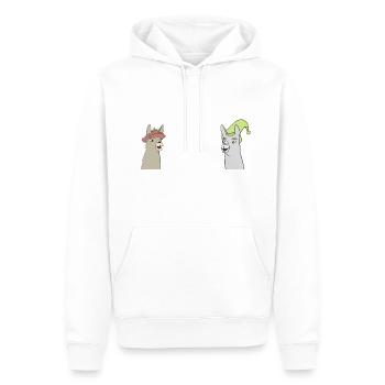 LAMAS - Männer Premium Bio Hoodie - Weiß - Vorne - Nico (187cm)