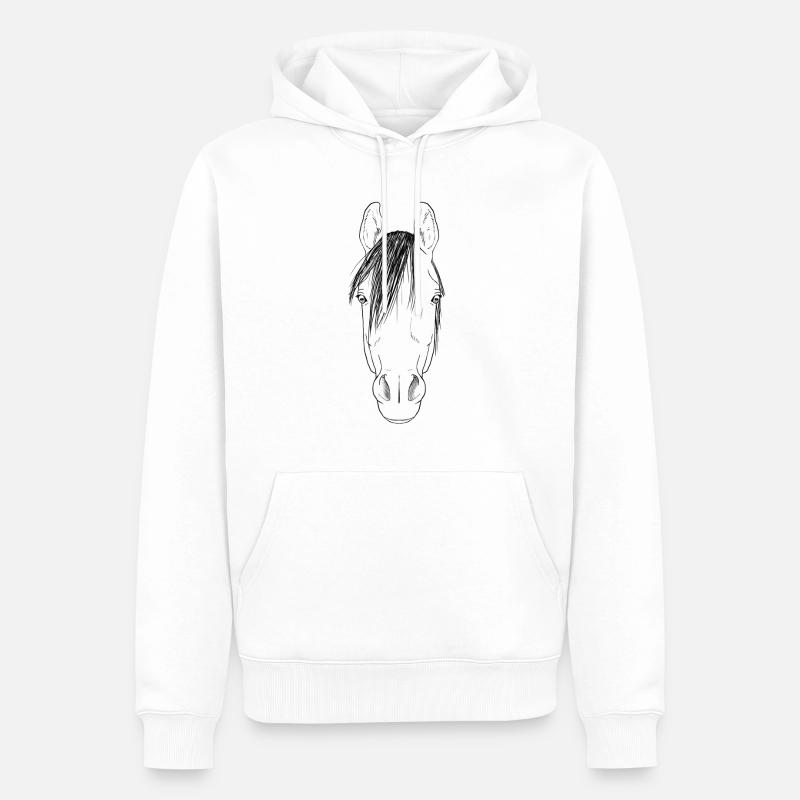 Pferd - Männer Premium Bio Hoodie - Weiß
