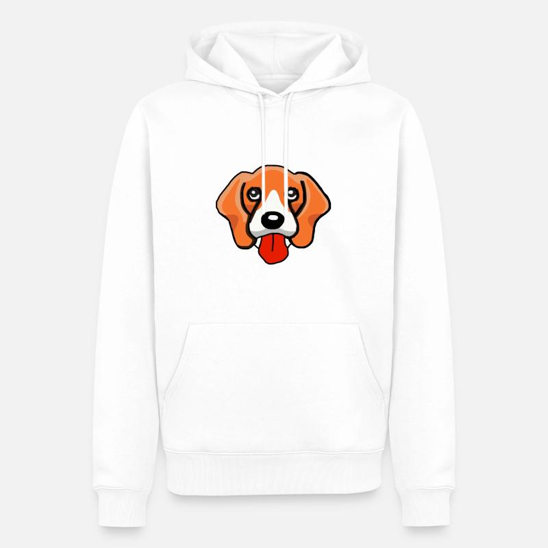 Hunde Kopf - Männer Premium Bio Hoodie - Weiß