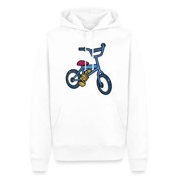 Fahrrad - Männer Premium Bio Hoodie - Weiß - Vorne - Nico (187cm)