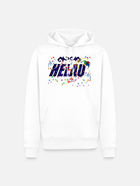 Helau,Fastnacht Fasching Karneval Shirt Kostüm - Männer Premium Bio Hoodie - Weiß