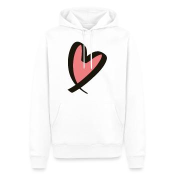Coeur noir rose - Sweat à capuche Premium bio Homme - blanc - Devant - Nico (187cm)