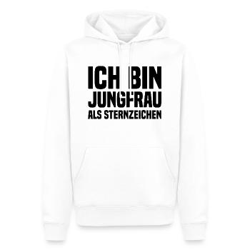 Je suis la Vierge comme un signe d'étoile noir - Sweat à capuche Premium bio Homme - blanc - Devant - Nico (187cm)