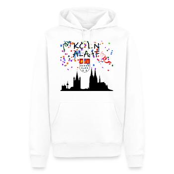Köln Alaaf ,Karneval Fastnacht Dom Wappen shirt - Männer Premium Bio Hoodie - Weiß - Vorne - Nico (187cm)