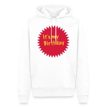 C'est mon anniversaire 2c - Sweat à capuche Premium bio Homme - blanc - Devant - Nico (187cm)