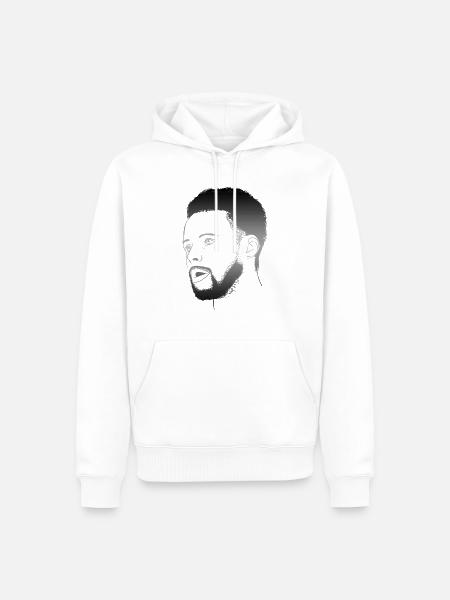 Dunkler Mann mit Bart - Männer Premium Bio Hoodie - Weiß