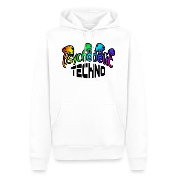PSYTRANCE GOA ACID HOUSE - Sweat à capuche Premium bio Homme - blanc - Devant - Nico (187cm)