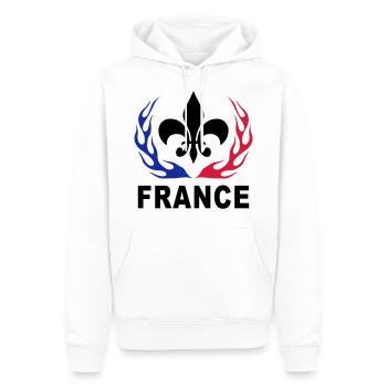 France Lys 01 - Sweat à capuche Premium bio Homme - blanc - Devant - Nico (187cm)