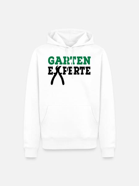 Garten Experte - Männer Premium Bio Hoodie - Weiß