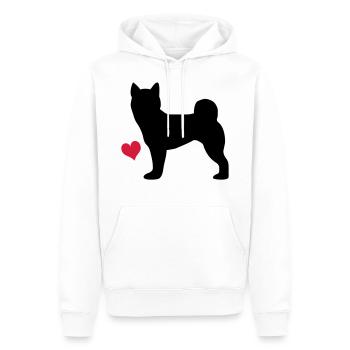 Shiba Inu - Sweat à capuche Premium bio Homme - blanc - Devant - Nico (187cm)