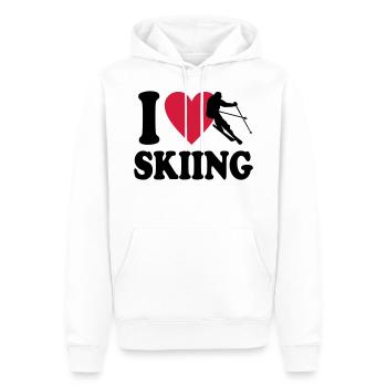 Ski - Männer Premium Bio Hoodie - Weiß - Vorne - Nico (187cm)