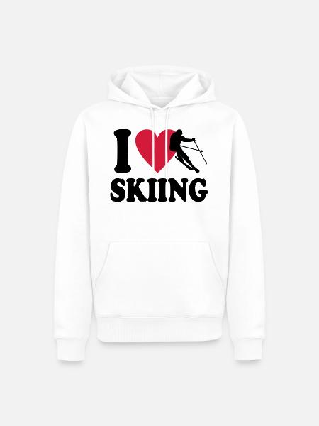 ski - Men’s Premium Organic Hoodie - white