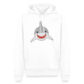 requin - Sweat à capuche Premium bio Homme - blanc - Devant - Nico (187cm)