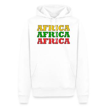Afrique Afrique Afrique - Sweat à capuche Premium bio Homme - blanc - Devant - Nico (187cm)