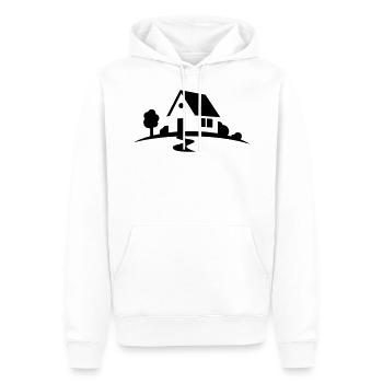 Haus - Männer Premium Bio Hoodie - Weiß - Vorne - Nico (187cm)