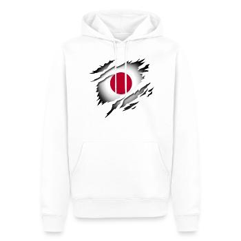 Le Japon dans le cœur - Sweat à capuche Premium bio Homme - blanc - Devant - Nico (187cm)