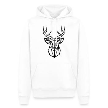 Cerf cerf cerf cerf chasseur de tête - Sweat à capuche Premium bio Homme - blanc - Devant - Nico (187cm)