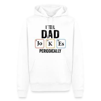 Ich erzähle Papa regelmäßig Witze - Männer Premium Bio Hoodie - Weiß - Vorne - Nico (187cm)