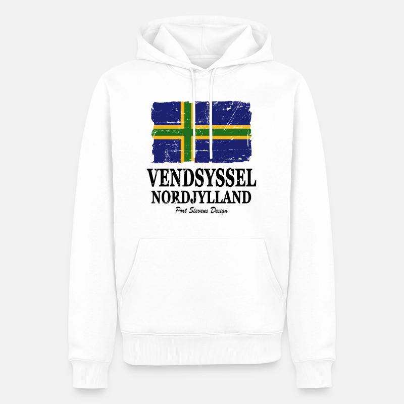 Vendsyssel - Nordjylland - Danemark - Sweat à capuche Premium bio Homme - blanc