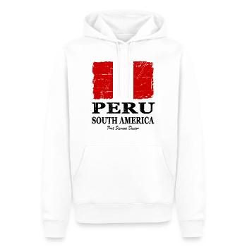 Peru Flagge - Flag of Peru - Shabby Look - vintage - Männer Premium Bio Hoodie - Weiß - Vorne - Nico (187cm)