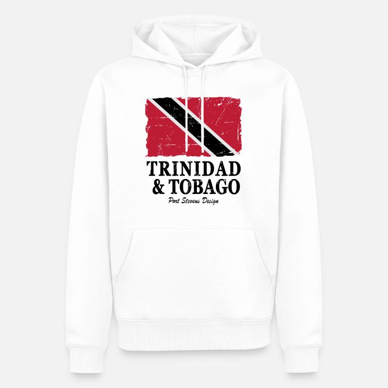 Drapeau de Trinité-et-Tobago - Trinité-et-Tobago - Sweat à capuche Premium bio Homme - blanc