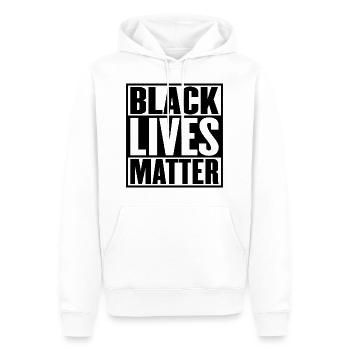 Chemise noire Lives Matter BLM - Sweat à capuche Premium bio Homme - blanc - Devant - Nico (187cm)
