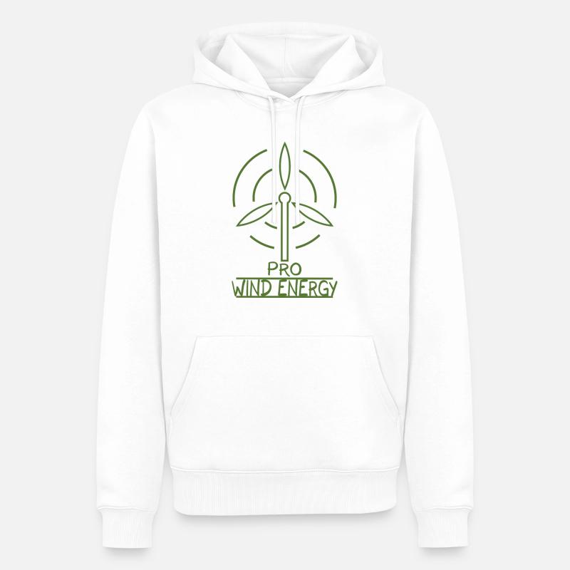 L'énergie éolienne éolienne l'énergie éolienne - Sweat à capuche Premium bio Homme - blanc