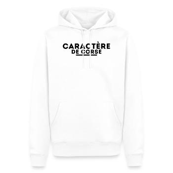 caractère de corse. t-shirt Corse humour - Sweat à capuche Premium bio Homme - blanc - Devant - Nico (187cm)