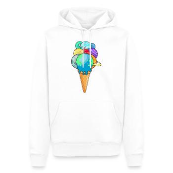 Planètes du système solaire en cornet de crème glacée cornet de crème glacée - Sweat à capuche Premium bio Homme - blanc - Devant - Nico (187cm)