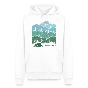I hate People Outdoor Winter Camping in den Bergen - Männer Premium Bio Hoodie - Weiß - Vorne - Nico (187cm)