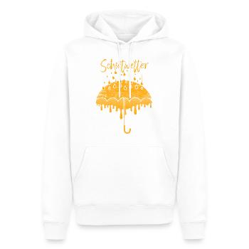Schietwetter Regen Regenwetter Norddeutsch Platt - Männer Premium Bio Hoodie - Weiß - Vorne - Nico (187cm)