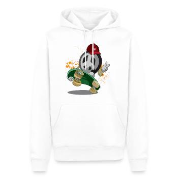 Peace Skate Skateboard Peace Sign Longboard - Sweat à capuche Premium bio Homme - blanc - Devant - Nico (187cm)