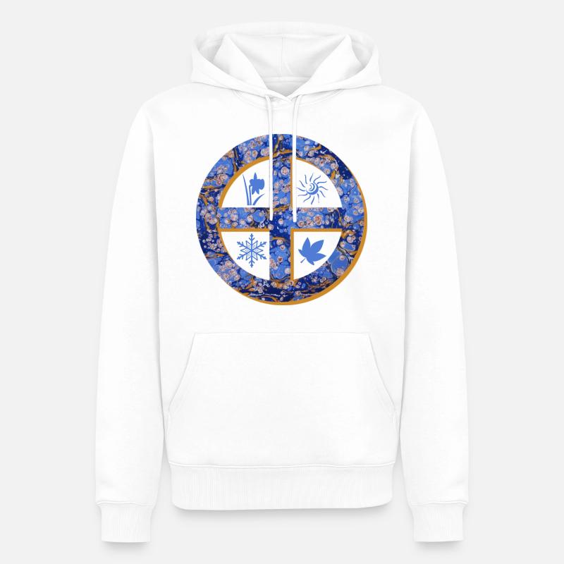 soleil croix e 112 - Sweat à capuche Premium bio Homme - blanc