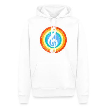 Cadeau de musicien Clef Retro Vintage Look - Sweat à capuche Premium bio Homme - blanc - Devant - Nico (187cm)