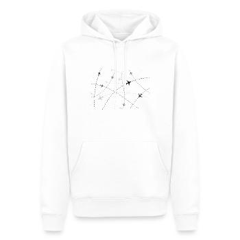 Linien mit Flugzeugen - Männer Premium Bio Hoodie - Weiß - Vorne - Nico (187cm)