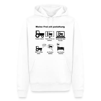 Traktor Hobby I Landwirt Trecker Agrar Lohner - Männer Premium Bio Hoodie - Weiß - Vorne - Nico (187cm)